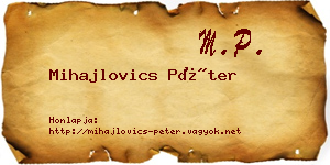 Mihajlovics Péter névjegykártya