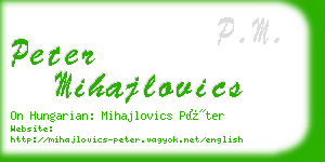 peter mihajlovics business card